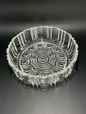 Vintage Clear Pressed Glass Candy Dish - Scalloped Edge